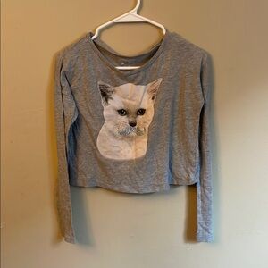 Aeropostale Gray Long Sleeve Cat Tee (Bin V)​